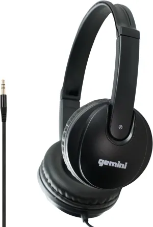 Gemini Sound DJX-200 Black Professional DJ Headphones - Over-Ear Monitor with 40mm Drivers, Ultra-Comfort Ear Cups, Noise Isolation, Lightweight Design for DJing, Gaming, Podcasting, Music Production