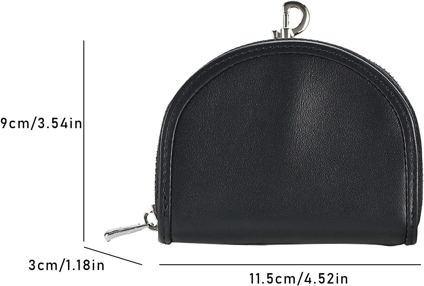 Genuine Leather Coin Purse for Women Semicircle Coin Purse Pouch Large Capacity Coin Pouch Ladies Mini Purse for Shopping, Travel, Birthday Gift (black)