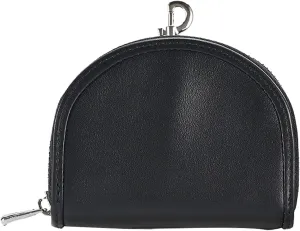 Genuine Leather Coin Purse for Women Semicircle Coin Purse Pouch Large Capacity Coin Pouch Ladies Mini Purse for Shopping, Travel, Birthday Gift (black)