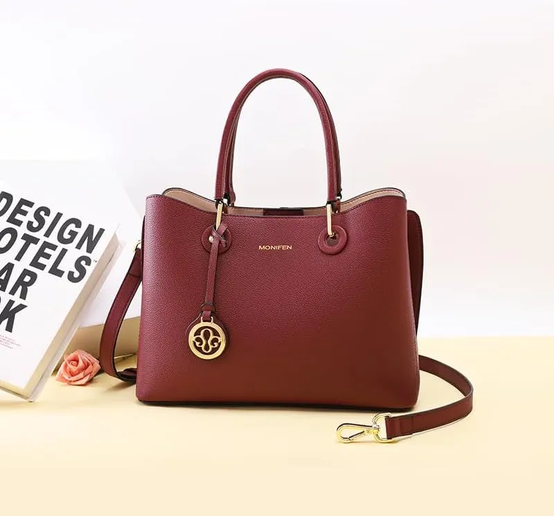 Genuine leather handbag, cowhide handbag, large capacity women's handbag, hand-held one shoulder crossbody, new bag