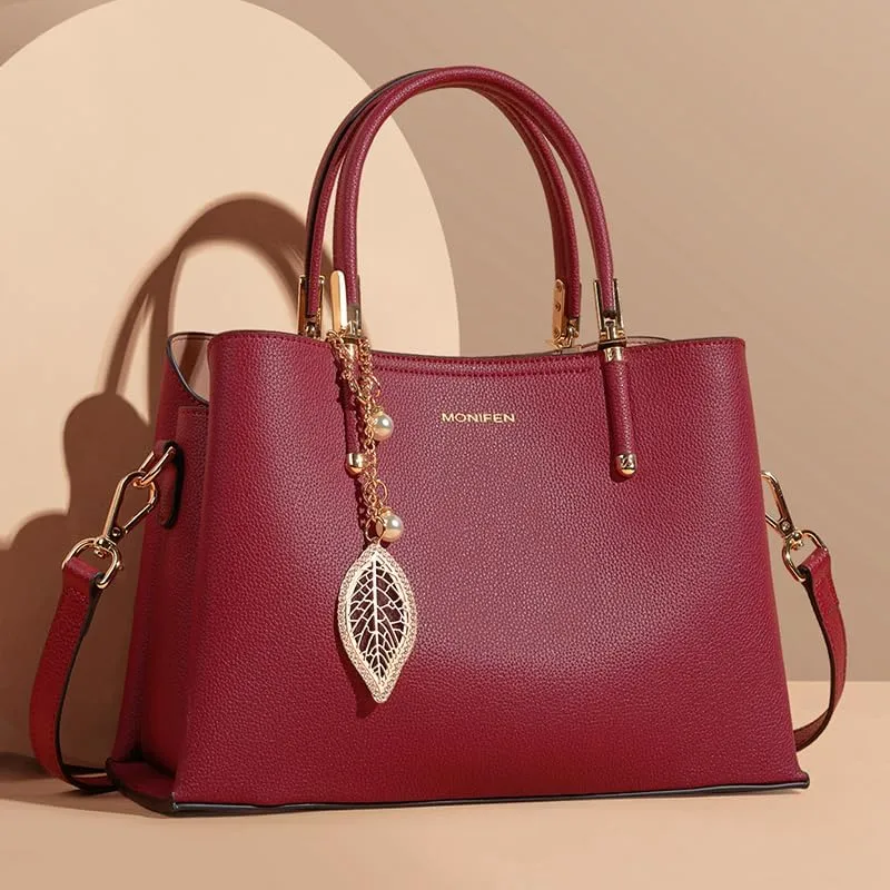 Genuine leather handbag, cowhide handbag, large capacity women's handbag, handbag, shoulder bag, crossbody bag, women's
