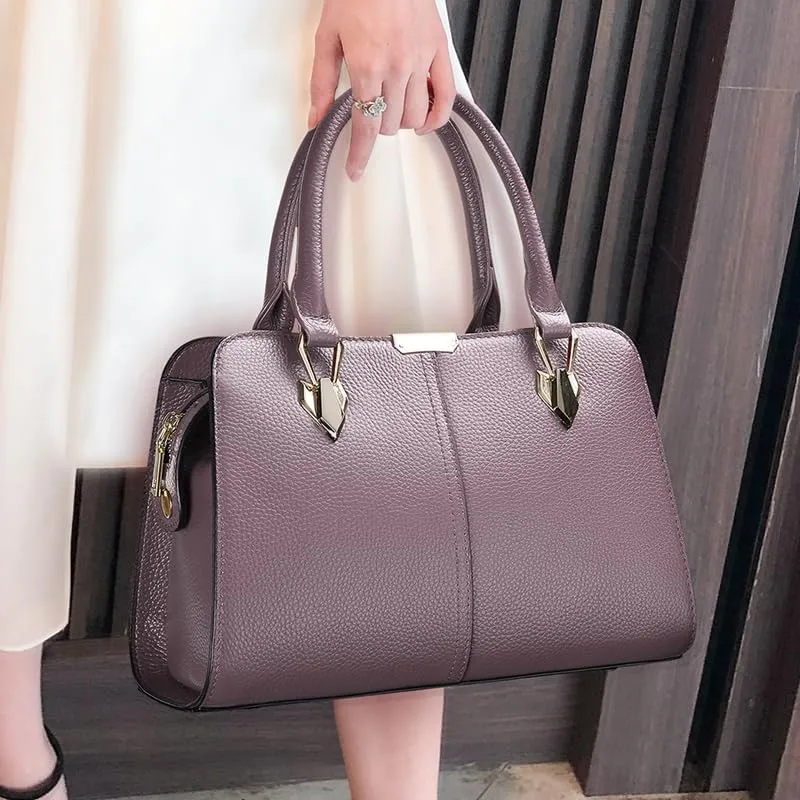Genuine leather handbag, cowhide handbag, large capacity women's handbag, new bag, hand-held one shoulder crossbody