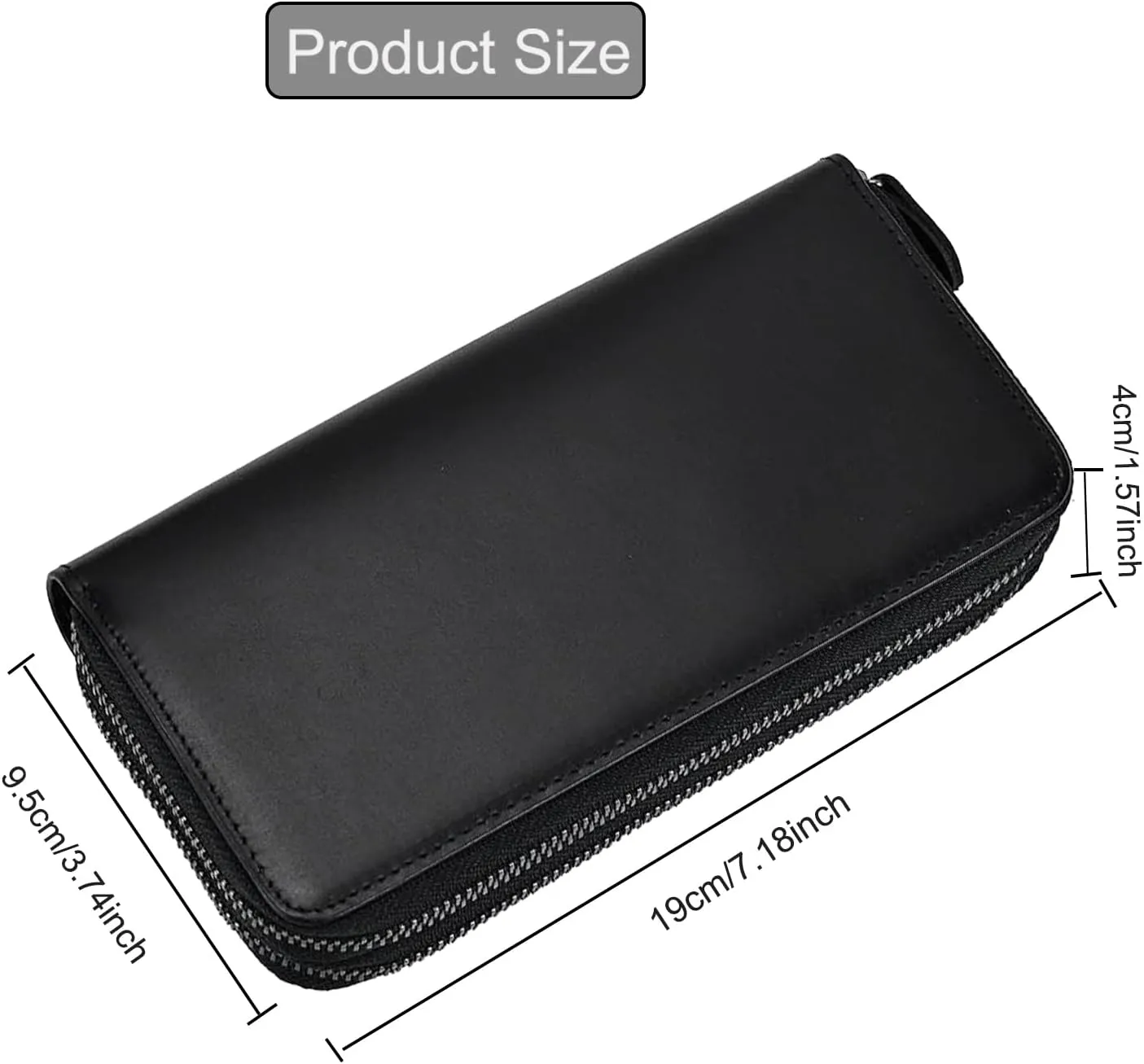 Genuine Leather Long Wallet for Men, Large Capacity Purse Clutch Bag Handbag Checkbook Cash Credit Cards Phone Holder