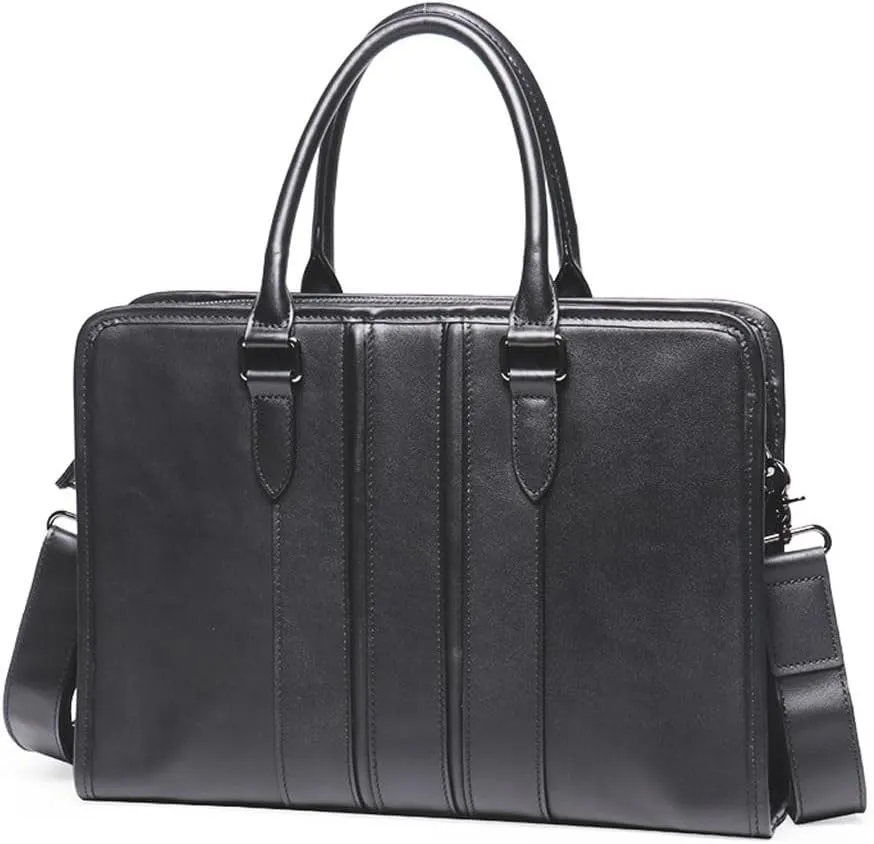 Genuine Leather Men's Bag, Cowhide Shoulder Crossbody Business Bag, Large Capacity Computer Bag, Portable Briefcase