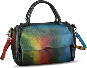 Genuine Leather Satchel for Women - Handbag with Top Handle and Shoulder Strap - Crossbody Bag - Handmade Purses