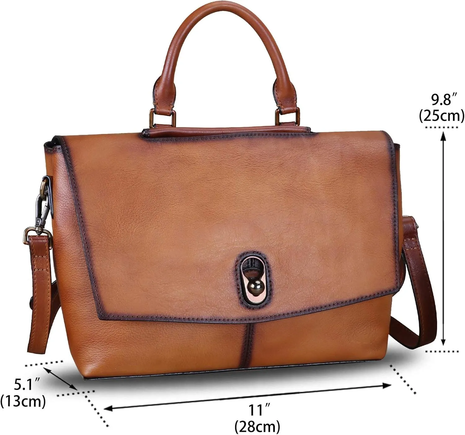 Genuine Leather Satchel Purses Handbags for Women Large Capacity Shoulder Bags Lady Work Top Handle Crossbody Bag