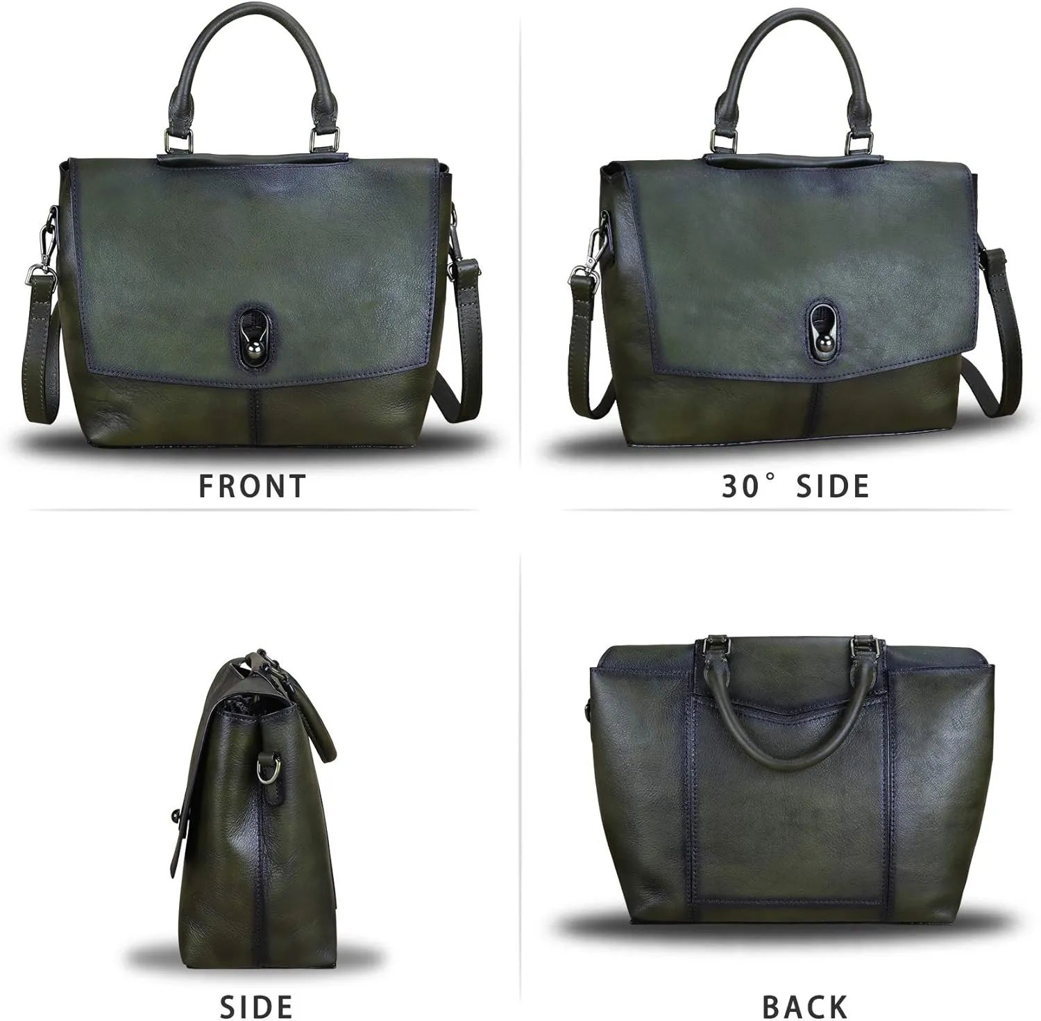 Genuine Leather Satchel Purses Handbags for Women Large Capacity Shoulder Bags Lady Work Top Handle Crossbody Bag