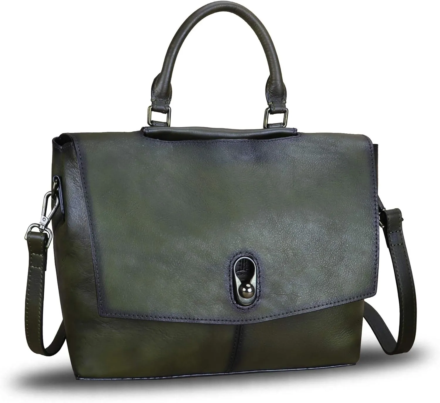 Genuine Leather Satchel Purses Handbags for Women Large Capacity Shoulder Bags Lady Work Top Handle Crossbody Bag