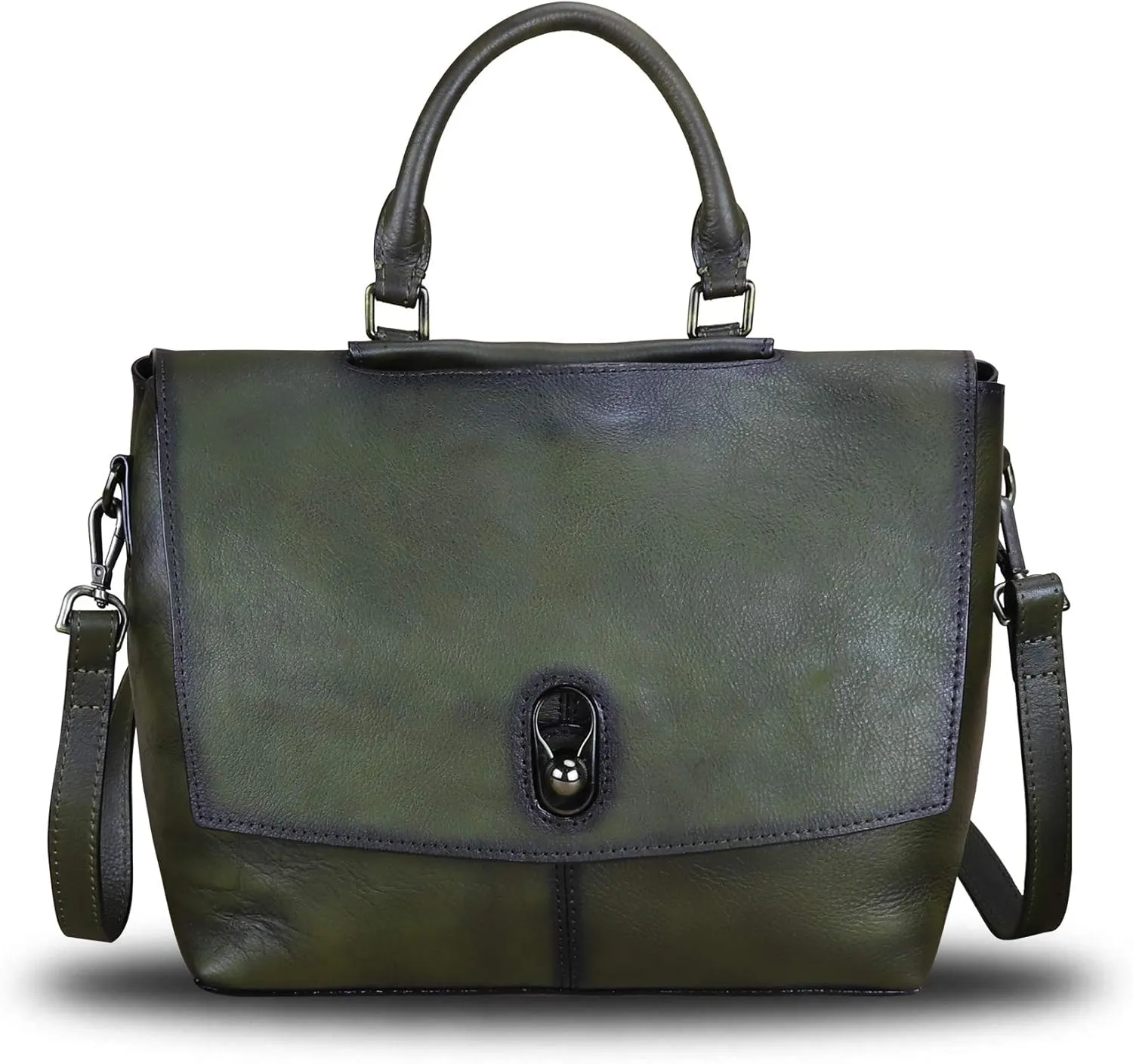 Genuine Leather Satchel Purses Handbags for Women Large Capacity Shoulder Bags Lady Work Top Handle Crossbody Bag