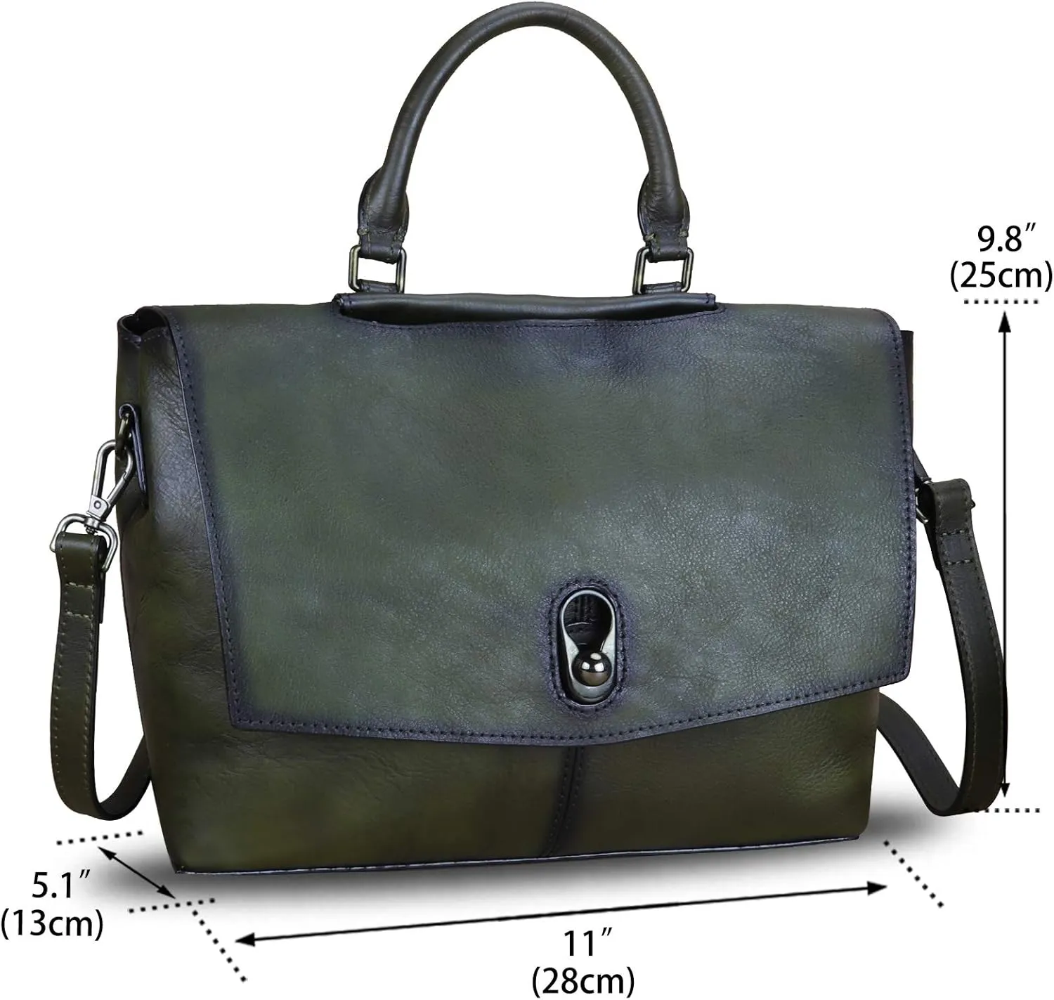 Genuine Leather Satchel Purses Handbags for Women Large Capacity Shoulder Bags Lady Work Top Handle Crossbody Bag