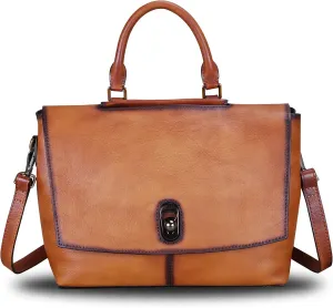 Genuine Leather Satchel Purses Handbags for Women Large Capacity Shoulder Bags Lady Work Top Handle Crossbody Bag