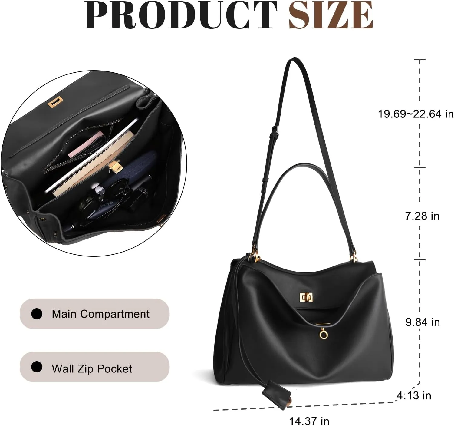 Genuine Leather Tote Bag for Women: Large Shoulder Handbag - Ladies Satchel Purse for Travel Work