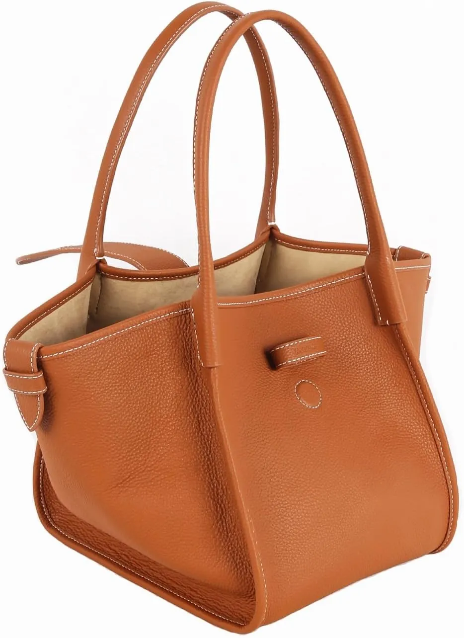 Genuine Leather Tote Bag for Women,Classic Purses, Waterproof Lightweight Underarm Commuter Bag, for Work Travel Shopping