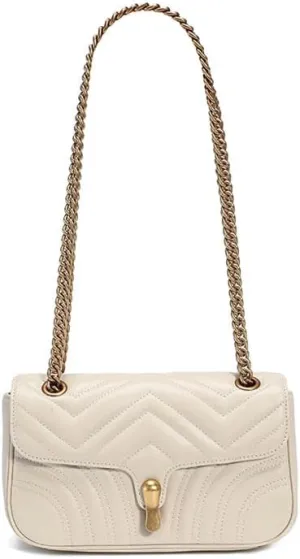 Genuine Leather Women's Bag Chain Shoulder Bag Cowhide Crossbody Purse Handbag