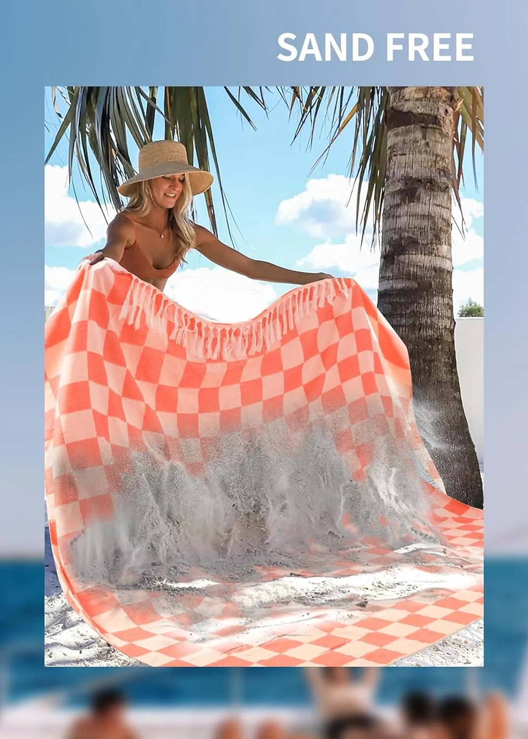 Giant Beach Towel Blanket Autumn Outing Stuff for Women & Men Road Trip Camping Gear Ship Cruise Gear Must Haves Yard Mat Large L Coral Plain Pattern Airplane Accessories Travel Gadgets