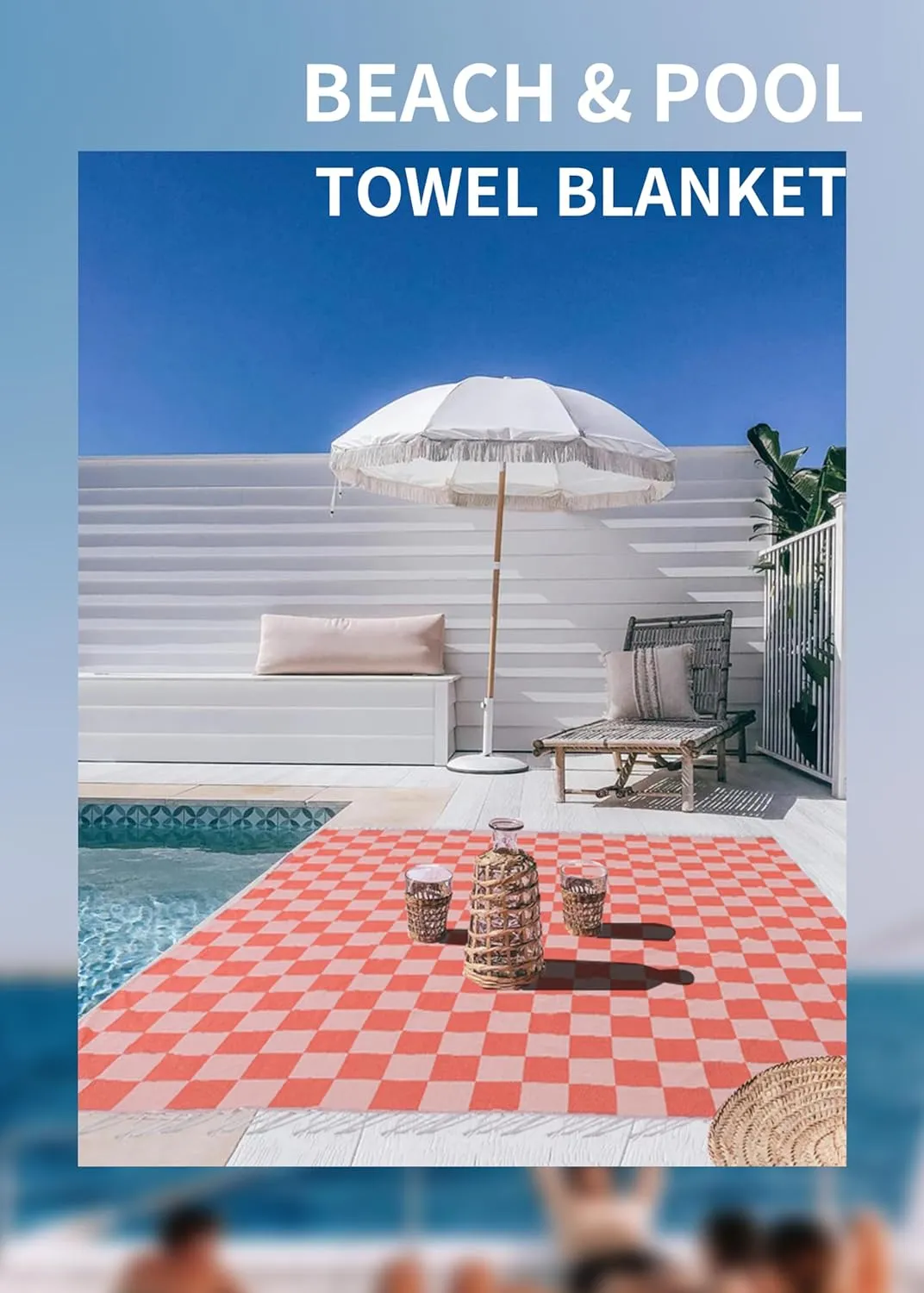 Giant Beach Towel Blanket Autumn Outing Stuff for Women & Men Road Trip Camping Gear Ship Cruise Gear Must Haves Yard Mat Large L Coral Plain Pattern Airplane Accessories Travel Gadgets