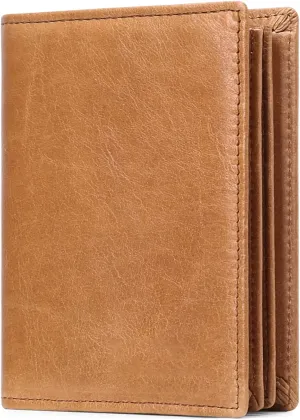GOIACII Wallets for Men Large Capacity Genuine Leather RFID Mens Bifold Wallet with 16 Card Slots