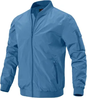 Gopune Men's Windproof Bomber Jacket Lightweight Windbreaker Outdoor Golf Fashion Coat