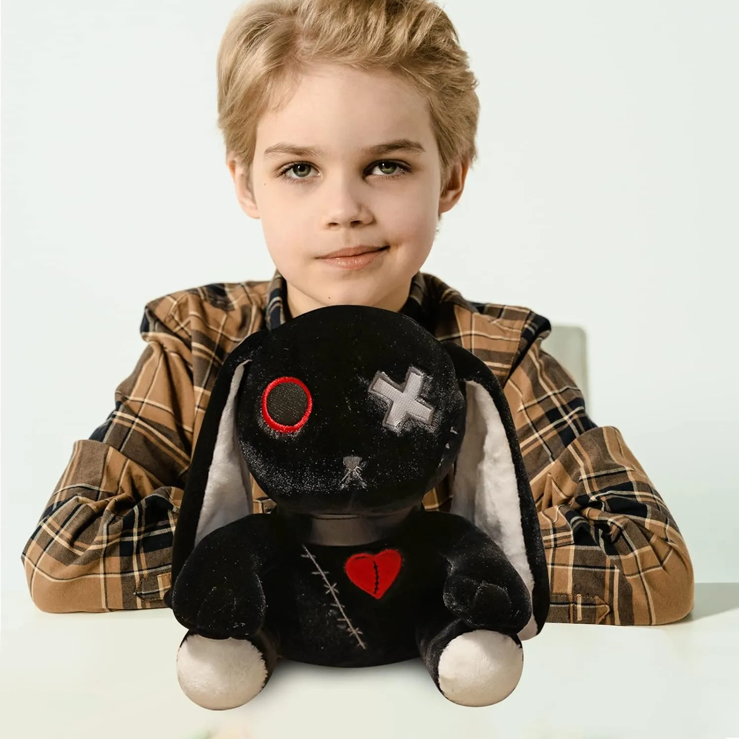 Goth Bunny Plush Rabbit Horror Plushies Easter Stuffed Animal Creepy Spooky Crazy Rabbit Plushie Toy