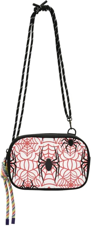 Goth Red Black Halloween Lace Mini Crossbody Bags Women Waterproof with Credit Card Slots Shoulder Bag Date bolsos de marca para mujer