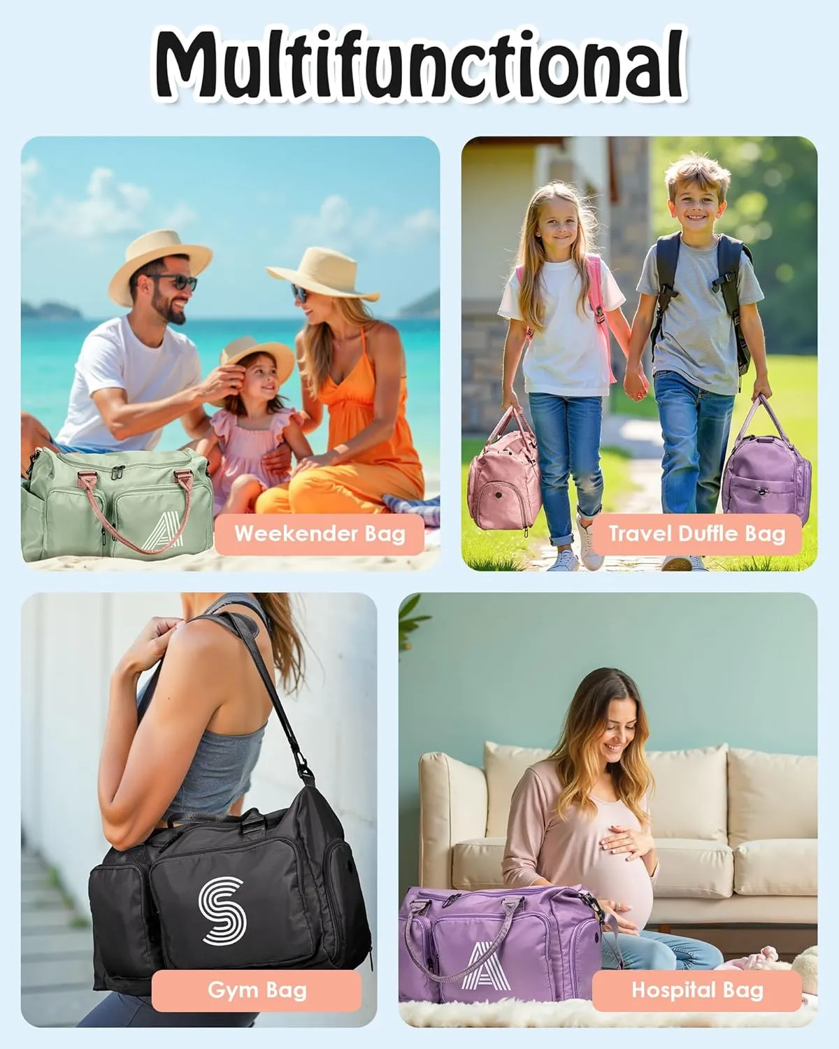 Graduation gifts, Personalized Gifts for Girls - Initial Travel Duffel, Gym, Weekender & Overnight Bags, bridal shower gifts, wedding gifts for couples 2025
