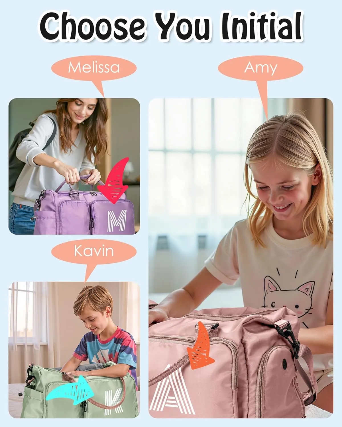 Graduation gifts, Personalized Gifts for Girls - Initial Travel Duffel, Gym, Weekender & Overnight Bags, bridal shower gifts, wedding gifts for couples 2025