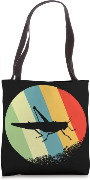 Grasshopper Animal Round with Retro Colors Tote Bag