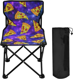 Gredecor Camping Chairs, Cool Space Doodle Pizza Portable Camping Chair with Storage Bag, Lightweight Foldable Chair for Outside Camping, Hiking, Travel, Beach and Sports