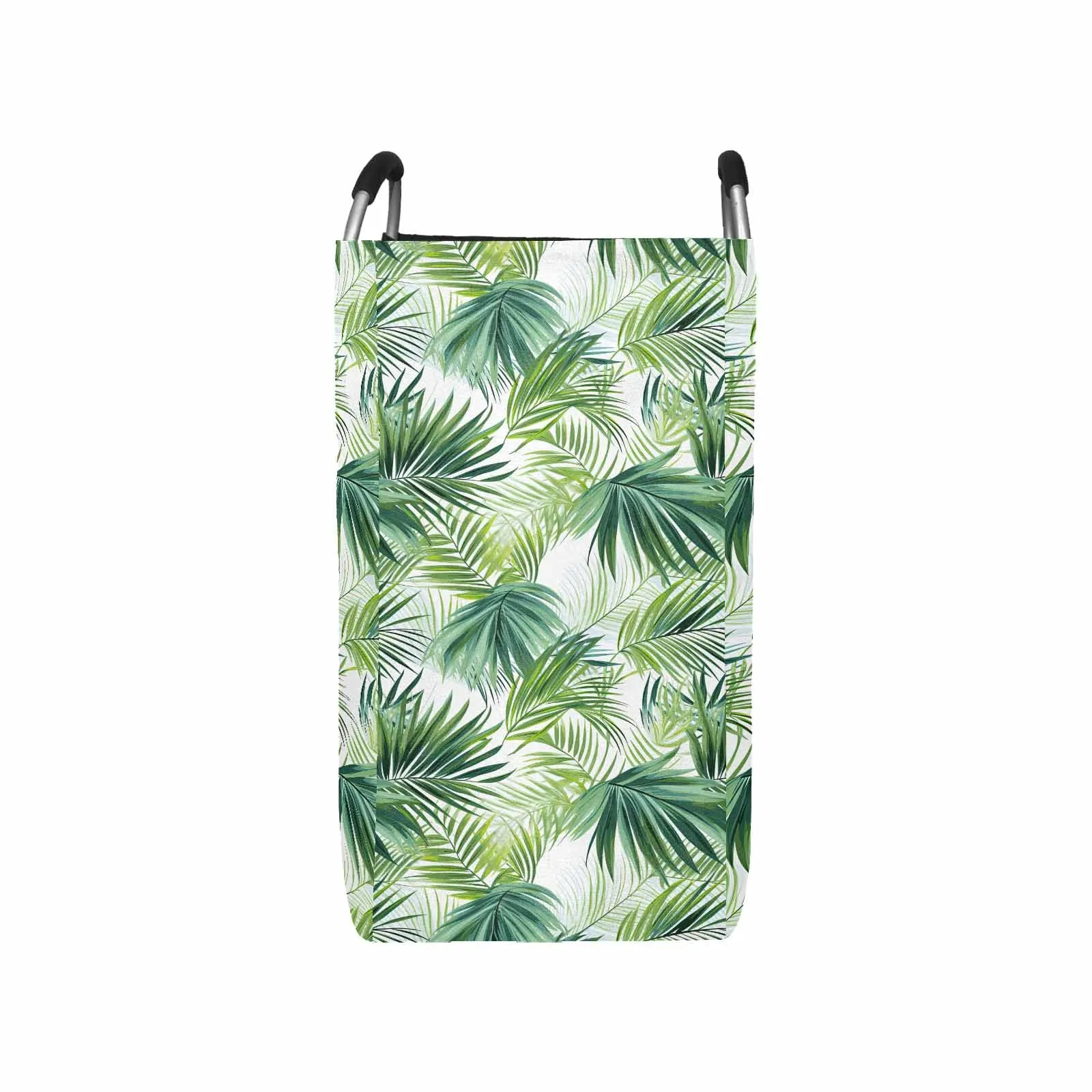 Green Palm Leaves  Square Laundry Basket