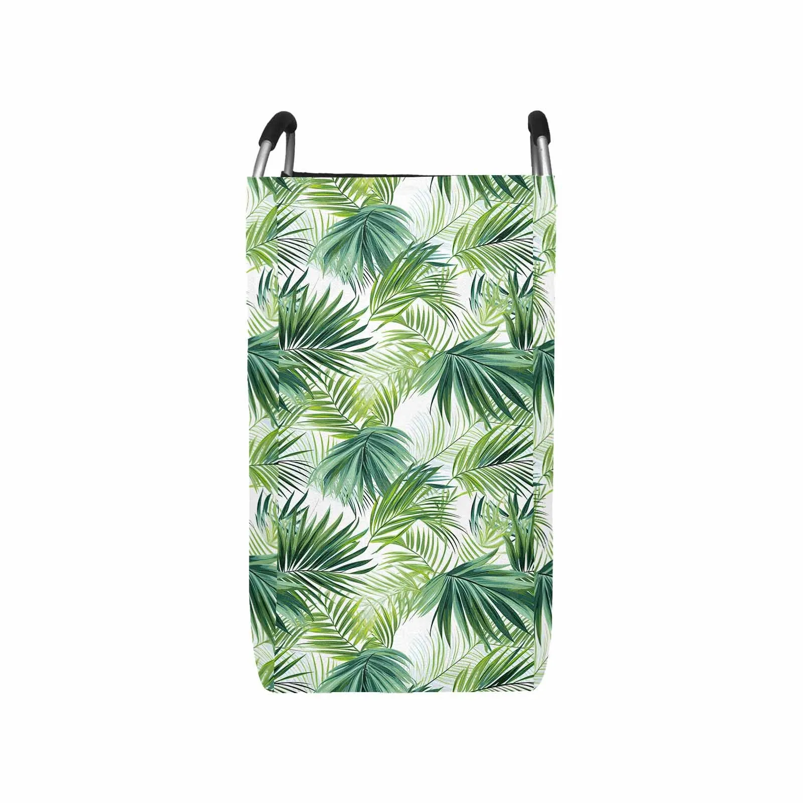 Green Palm Leaves  Square Laundry Basket