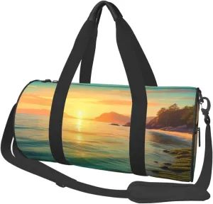 Green Sea Blue Seaweed Printed Travel Bag,Round Personal Item Storage bag,Foldie Duffel Bag for Traveling Vacation,Fitness,Sports