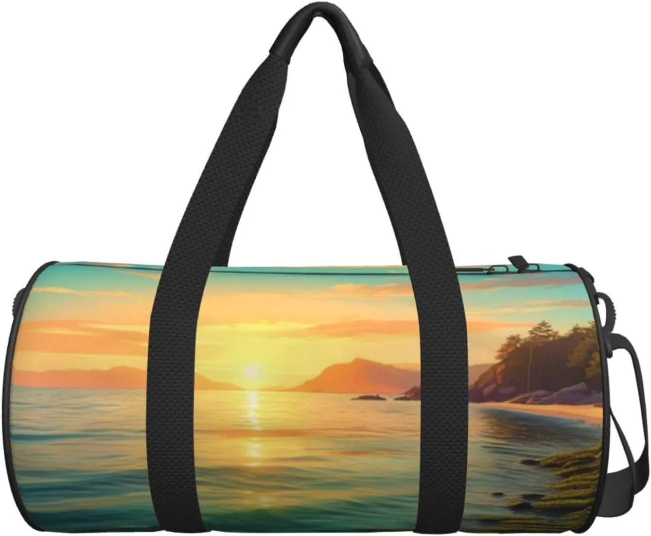 Green Sea Blue Seaweed Printed Travel Bag,Round Personal Item Storage bag,Foldie Duffel Bag for Traveling Vacation,Fitness,Sports