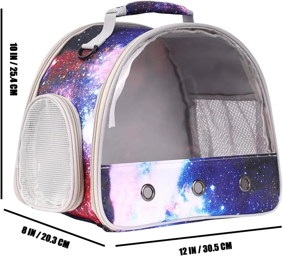 Guinea Pig Carrier Travel Cage for 2, Bearded Dragon Small Animal Lizard Travel Carrier for Hamster Birds, Portable with Clear Window Transparent View Vet Bag (Carrier - Blue)