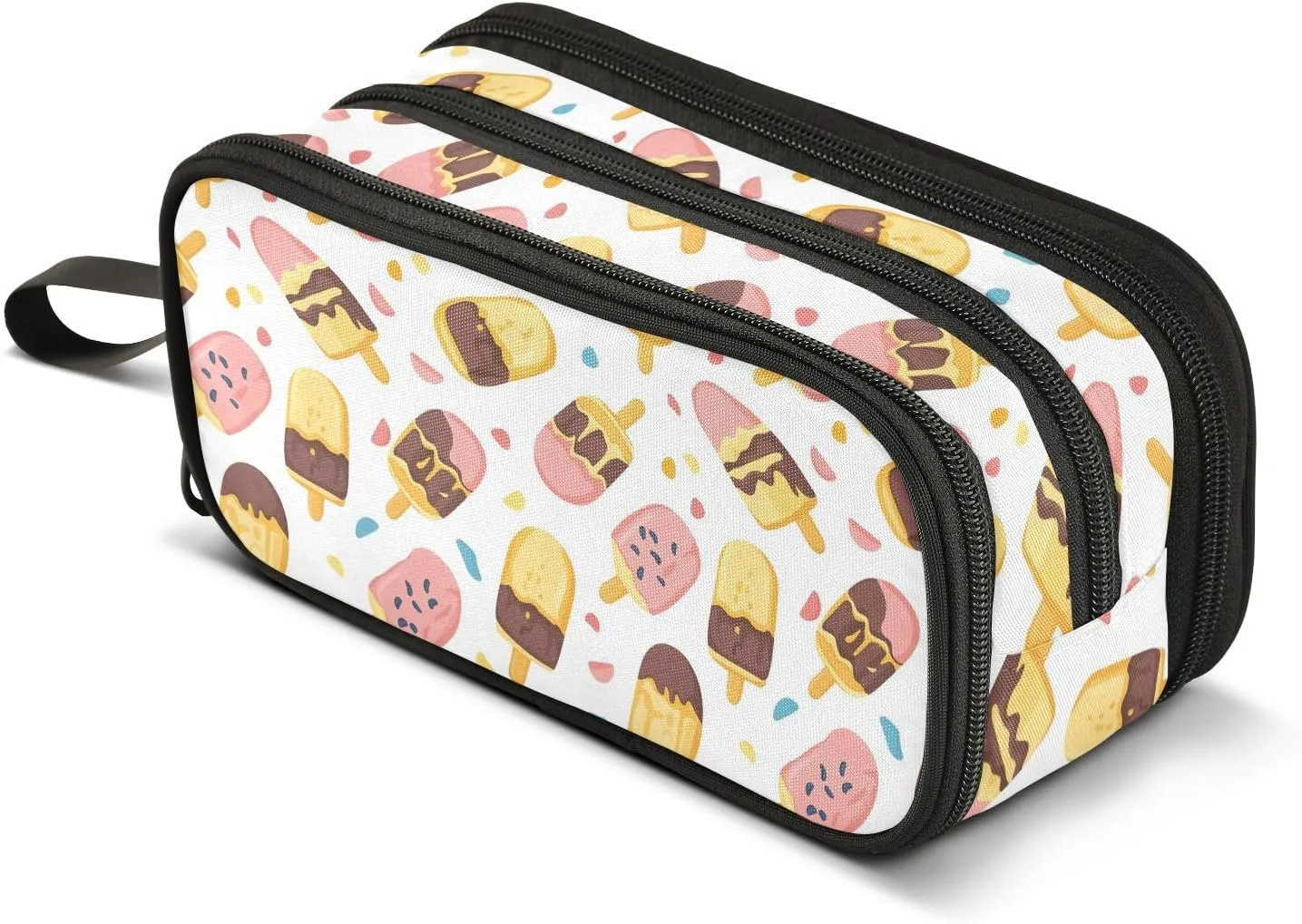 GuoChe Ice Cream Nylon Pencil Cases For College Students Big Capacity Pencil Case For Teen Girls Stationery Organizer for Preppy School Kids