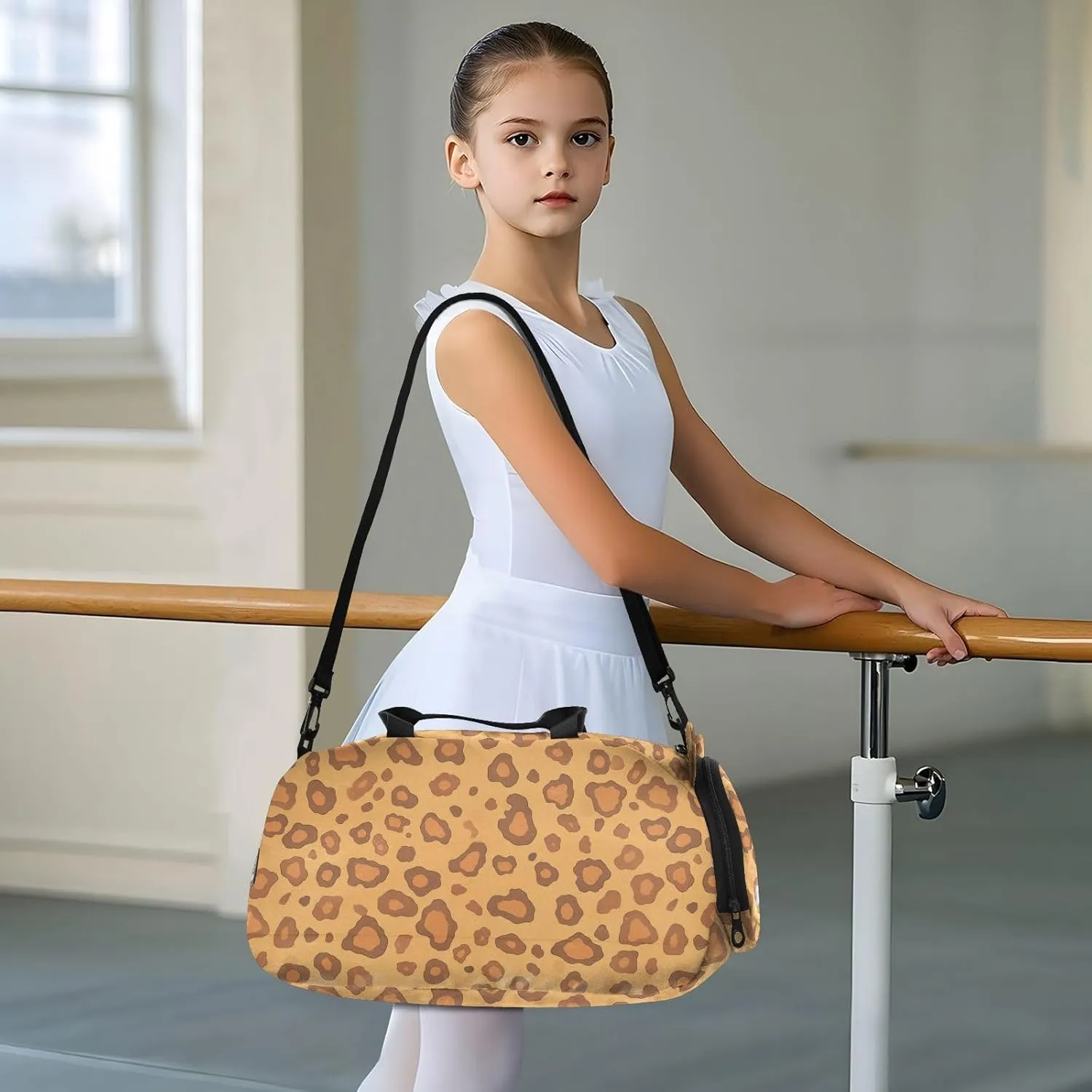 GuoChe Sling Bags Crossbody with Shoes Compartment Comfort Black Handbag for Have a meal