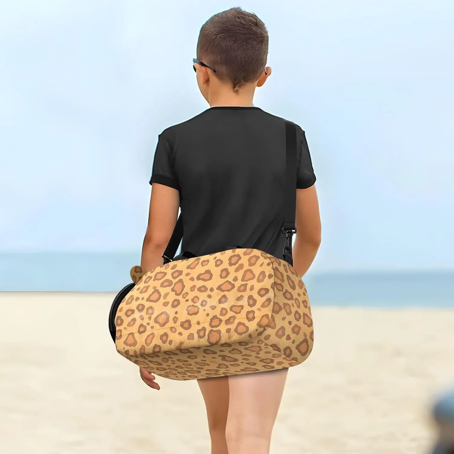 GuoChe Sling Bags Crossbody with Shoes Compartment Comfort Black Handbag for Have a meal