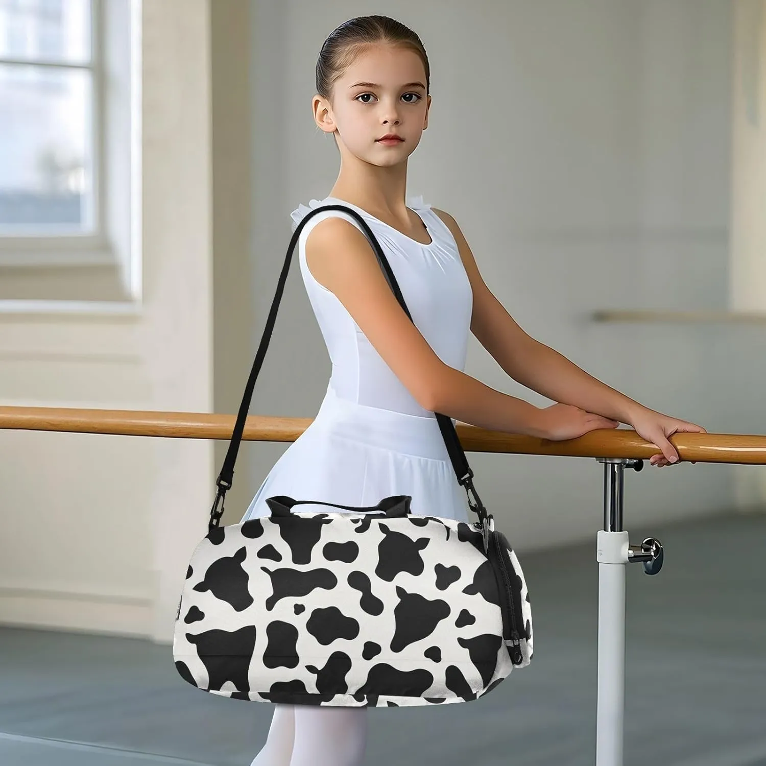 GuoChe Small Black Crossbody Purse with Shoes Compartment Practical Over Shoulder Purse for Walk dog