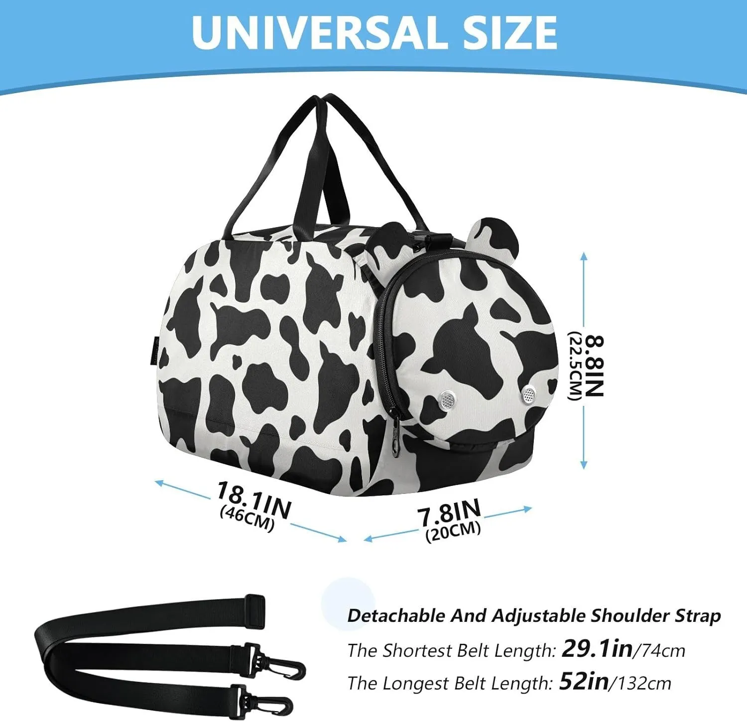 GuoChe Small Black Crossbody Purse with Shoes Compartment Practical Over Shoulder Purse for Walk dog