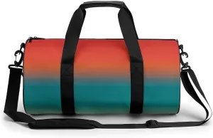 Gym Bag 17in for Men Women, Waterproof Foldable Sports Organizer, Durable Workout Travel Duffle Bag, Bright Horizon Fade-9