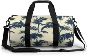 Gym Bag 17in for Men Women, Waterproof Foldable Sports Organizer, Durable Workout Travel Duffle Bag, Palm Shadows-30