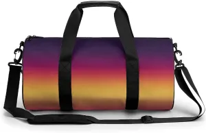 Gym Bag 17in for Men Women, Waterproof Foldable Sports Organizer, Durable Workout Travel Duffle Bag, Sunset Glow Shift-528