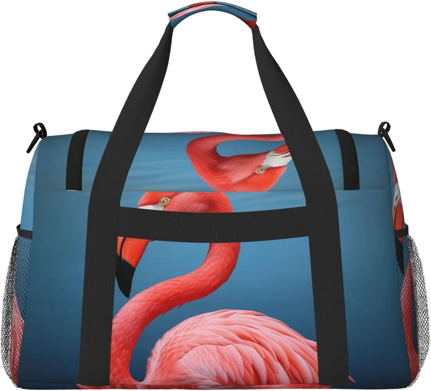 Gym Bag Animal Flamingo Duffel Bag for Men Women Travel Overnight Bag with Shoe Compartment Workout Bags