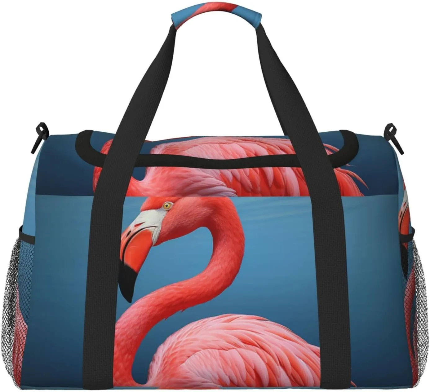 Gym Bag Animal Flamingo Duffel Bag for Men Women Travel Overnight Bag with Shoe Compartment Workout Bags