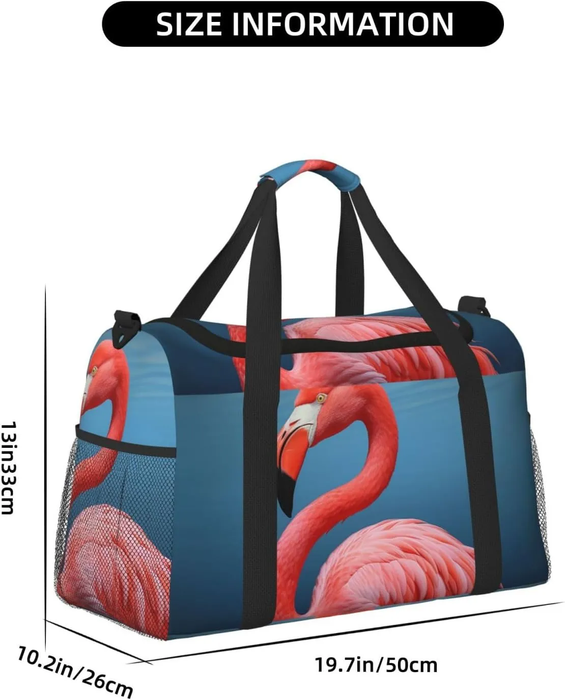 Gym Bag Animal Flamingo Duffel Bag for Men Women Travel Overnight Bag with Shoe Compartment Workout Bags