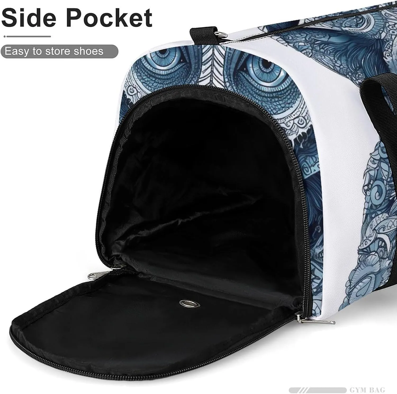 Gym Bag Blue Monkey Pattern Duffel Bag for Men Women Travel Overnight Bag with Shoe Compartment Workout Bags