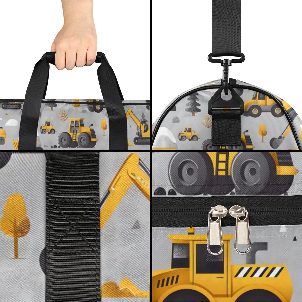 Gym Bag for Adults Personalized Duffel Bag for Men Large luggage Bags for Women Gym Accessories for Men Women Engineering Vehicles Travel Duffel Bag