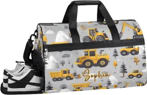 Gym Bag for Adults Personalized Duffel Bag for Men Large luggage Bags for Women Gym Accessories for Men Women Engineering Vehicles Travel Duffel Bag