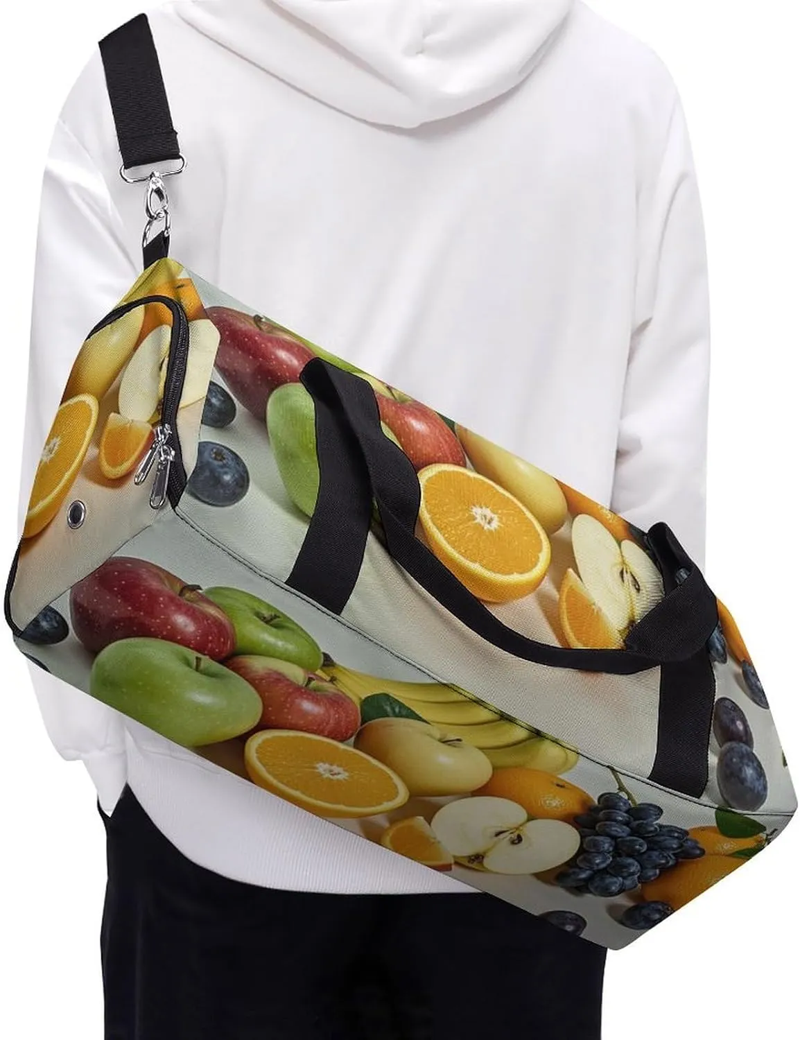 Gym Bag Fruits Duffel Bag for Men Women Travel Overnight Bag with Shoe Compartment Workout Bags