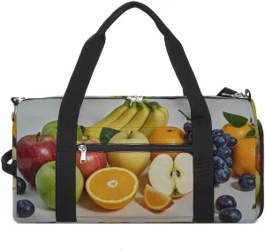 Gym Bag Fruits Duffel Bag for Men Women Travel Overnight Bag with Shoe Compartment Workout Bags