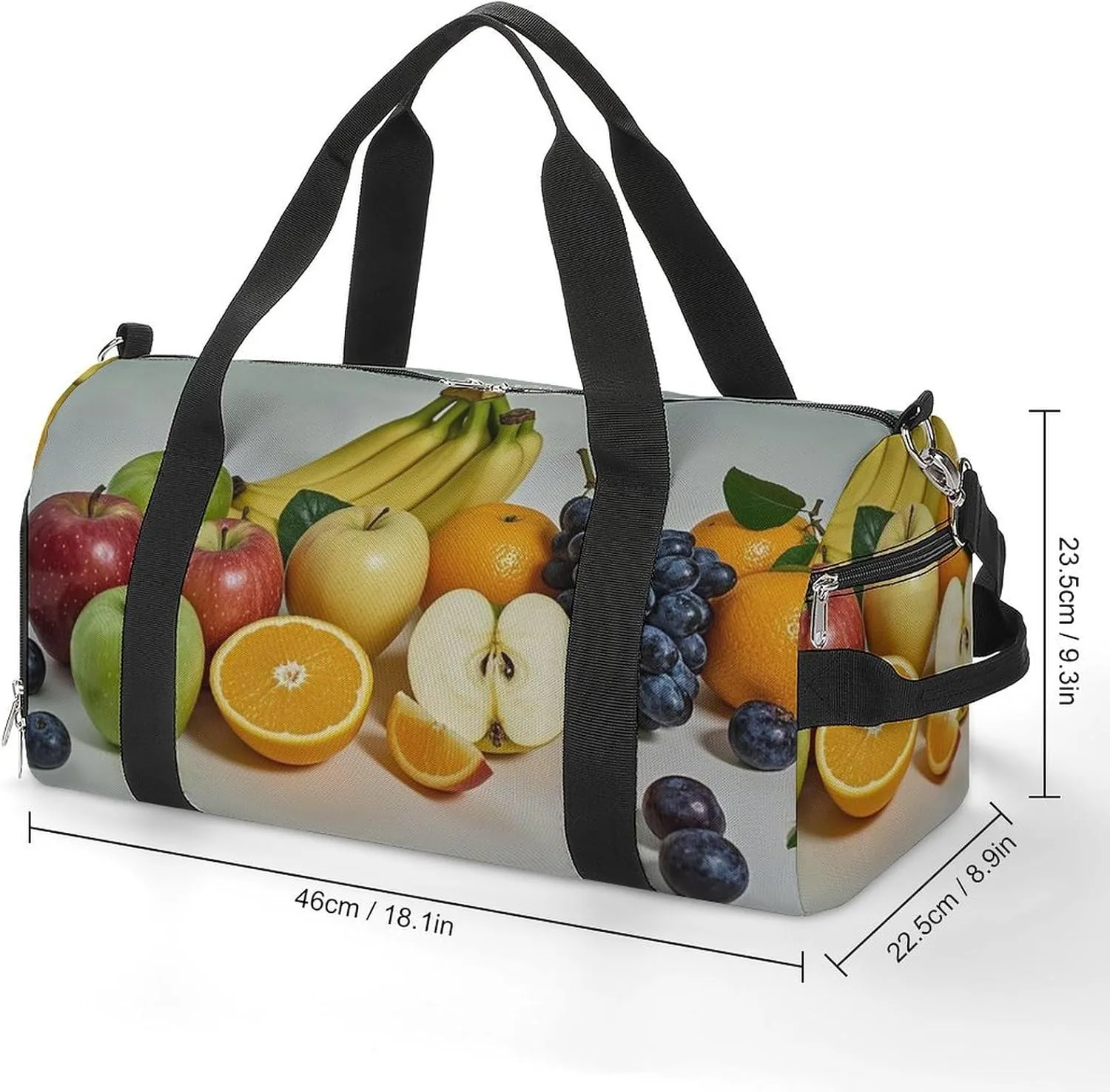 Gym Bag Fruits Duffel Bag for Men Women Travel Overnight Bag with Shoe Compartment Workout Bags